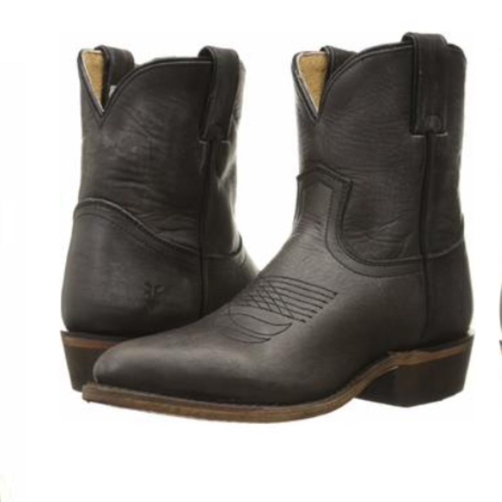 Frye Black Billy Short Leather Cowgirl Women's Boots Size 10 B